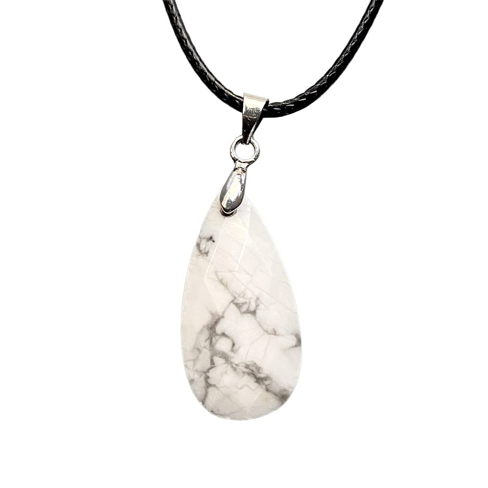 VIE Teardrop Faceted Pendant (Howlite) — image 1