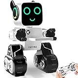 IHBUDS Remote Control Toy Robot for Kids,Touch & Sound Control, Speaks, Dance Moves, Plays Music. Built-in Coin Bank. Programmable, Rechargeable RC Robot Kit for Boys, Girls All Ages - White/Black