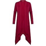 Solatin Women's Long Sleeve Waterfall Asymmetric Drape Open Long Maxi Cardigan