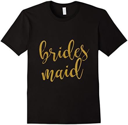 Mens Bridesmaid Gold Glitter Bridal Shower T-shirts Medium Black