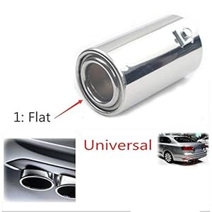 Riloer Universele Rvs Auto Achter Ronde Uitlaat Staart Pijp Uitlaat Tip