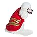 PUPTECK Fall Winter Dog Hoodie Pet Sweatshirt Soft Warm Clothes Fleece Lined with Hat for Small Medium Large Dogs, Christmas Pattern, Red S