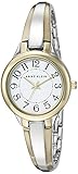 Anne Klein Women's AK/2453WTTT Easy To Read Dial Two-Tone Bangle Watch