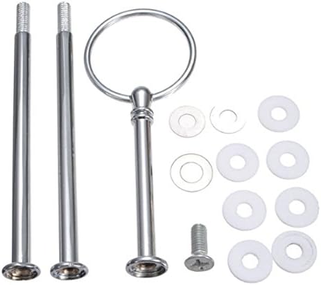 Snadulor 3 Tier 13" Cake Stand Fruit Heavy Plate Handle Fittings Round Hardware Rod Stand Holder