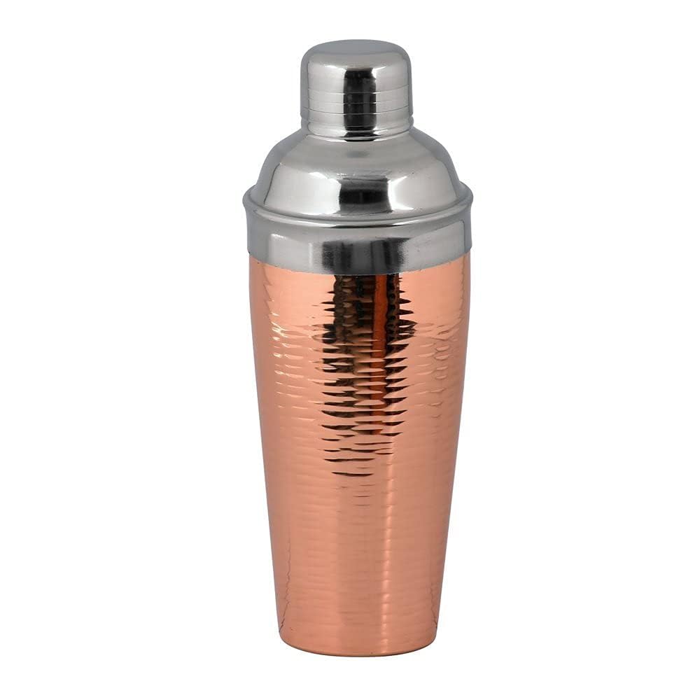 Kosma Cocktail Shaker Stainless Steel - Hammered and Copper Finish | Drink Shaker | Cocktail Mixer with Jigger Cap | Martini | Mocktail Shaker - (750ml)