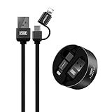 Retractable Lightning and Micro USB Cable, Earldom 2 in 1 Charger Charging Cord for iPhone X 8 7 6s 6 Plus 5s 5 SE,Samsung Galaxy S6 S7 Edge Plus,Note 5 4,LG G4 V10,HTC,Motorola,Android and More