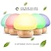 Night Lights for Kids, ANGTUO LED Mushroom Night Light for Kid Baby, Soft Silicone Lampshape,100% Rubber Wood, 4 Light Brightness and 16 Color by Wireless Remote - US Plug