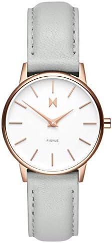 MVMT Women's Avenue Collection 28MM Analog Watch, White Grey