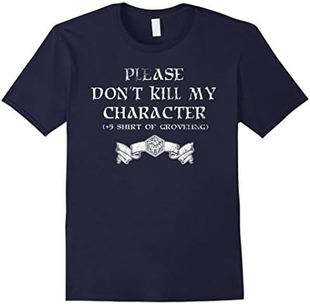 Mens +5 Shirt of Groveling - Distressed Tabletop RPG T-Shirt Large Navy