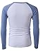 H2H Men's Slim Fit Raglan Baseball Jersey Knit T-Shirt with Colorblocked Sleeve and Front Placket Combos Blue US S/Asia M (CMTTL077)