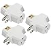 Kasonic 3-Outlet Grounding Adapter (3 Pack); Heavy-Duty Grounded Power Tap; UL Listed Plug Extender (White)