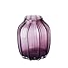 CASAMOTION Vases Hand Blown Solid Color Home Decor Centerpieces Gift Art Ribbed Glass Vase, Violet, 8''