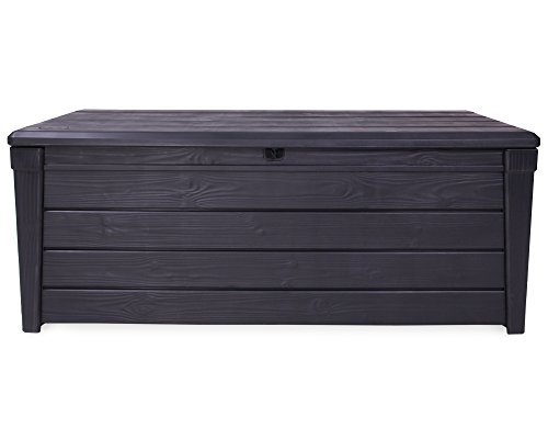 Ondis24 Keter Kissenbox Auflagenbox Gartenbox Sitztruhe Kiste für Sitzkissen winterfest anthrazit 454 Liter