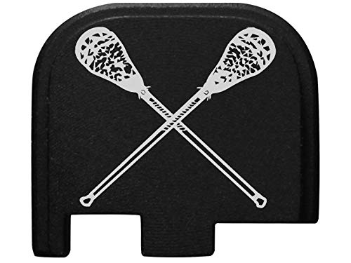 for Glock Back Plate 43 G43 9mm ONLY Black NDZ - Lacrosse Sticks Crossed - Thumbnail 4