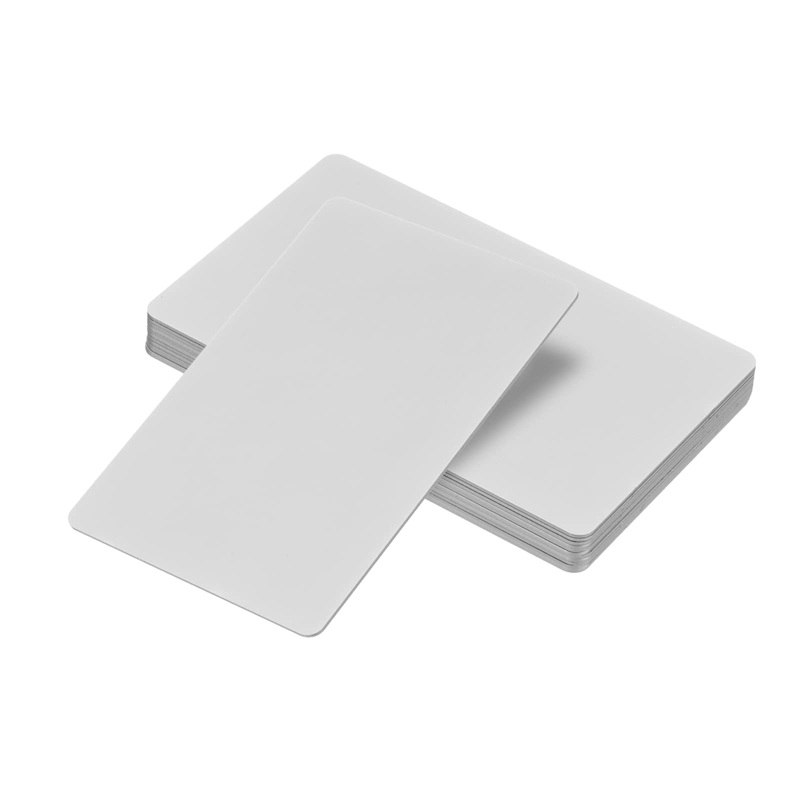 PATIKIL 0.8mm Metal Business Cards, 12 Pack Blank Name Card Laser Engraving Anodized Aluminum for DIY Gift Cards, Silver