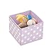 mDesign Soft Fabric Polka Dot Dresser Drawer and Closet Storage Organizer, Bin for Child/Kids Room, Nursery, Playroom, Bedroom, 2 Pack - Light Purple/White