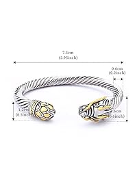 UNY Jewelry - Pulsera chapada en rodio con diseño de dragón chino