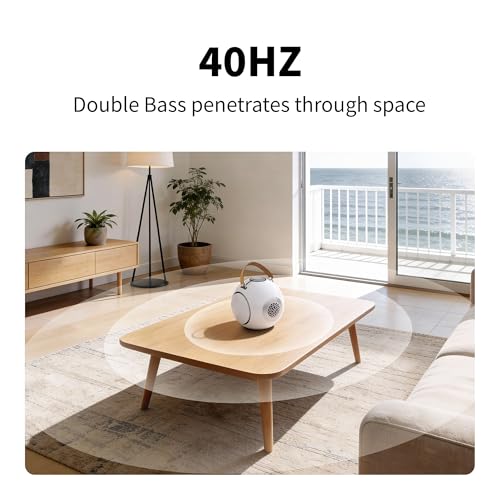 UB+ dB1 doubleBASS Bluetooth Speaker, Hi-Fi, Deep Bass, Waterproof, Portable, Wireless, 40W, 20H Playtime, Long Battery, IPX5, Bluetooth 5.3, EQ, TWS, Type-C, AUX, Support for stands(Glossy White)