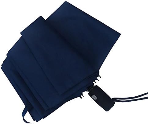 10 Ribs Repel Windproof Travel Umbrella with Teflon Coating (Navy Blue)