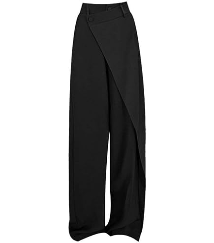 Verdusa Women's Color Block Asymmetrical High Waist Button