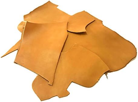 Exemplar Cow Leather Scrap 1 Lbs shoe handbag wallet leather 2.0 to 2.4 mm thick Cowhide skin Tan color