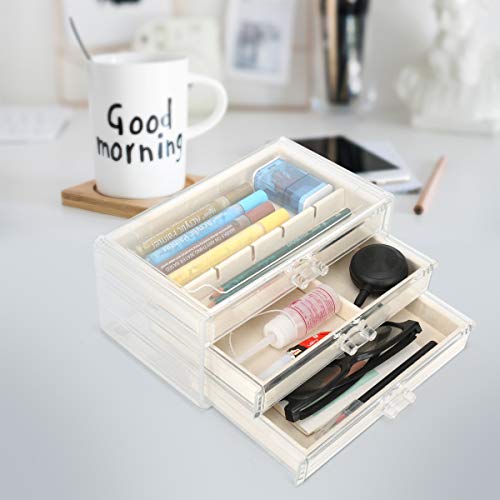 FEISCON Acrylic Jewelry Organizer Makeup Cosmetic Storage Organizer box Clear Jewelry Case with