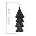 ELEARD Tassel Earrings Tiered Thread Tassel Dangle Earrings Statement Layered Tassel Drop Earrings (Black)