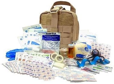 Military Rip-Away EMT First Aid Kit - IFAK Level 1 Army Medic - Tan - #FA16