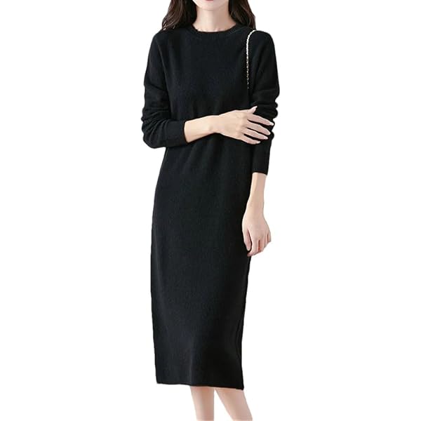 knee length dresses for ladies Womens Black Jumper Dress main image 0