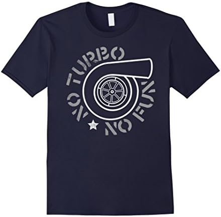 Mens No Turbo No Fun T-Shirt Large Navy