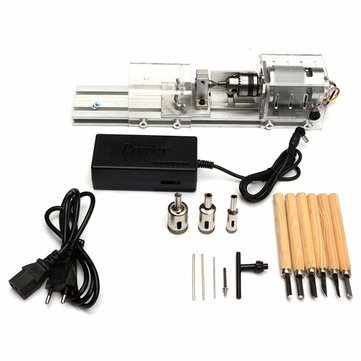 Atoz prime Mini Lathe Machine Woodworking DIY Lathe Set with DC 24V Power Adapter