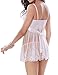 Seccilovy Women's Sexy Lace Lingerie White Nightwear Backless Underwear Sleepwear See-through Dresses