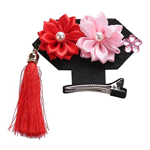 ESHOO Chinese Girls Hairclips Set Fluffy Ball Tassel Flower Hairpin Princess Cheongsam Costume Hair Accessories