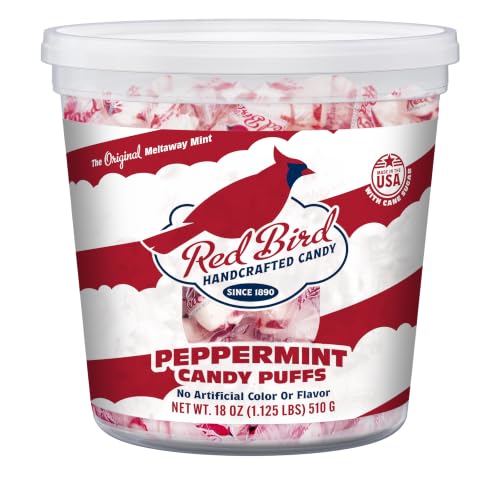 Red Bird Soft Peppermint Puffs Candy 18 oz Tub