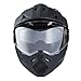 1Storm Dual Sport Motorcycle Motocross Off Road Full Face Helmet Dual Visor Matt Black, Size Medium