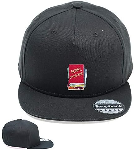 MCP BRAND Sorry I'm Booked Black Flat Peak Snapback Baseball Cap Fashion Embroidered Rapper Hip-hop Hats
