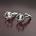 UHIBROS Love Knot Cufflinks Stainless Steel Tuxedo Shirt Cuff Links Silver Woven for Men Business Gift