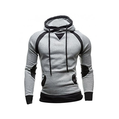Hoodies,Ankola Men's Fall Winter Cowl Neck Casual Slim Sweatshirt Hoodie Pocket Pullover Outwear (XL, Grey)