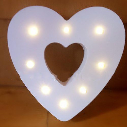 Light Up Wooden Alphabet Letter A to Z Carnival Decorative DIY LED Letter Lights Sign Party Wedding Holiday Marquee Decor Battery Operated (Letter Heart))