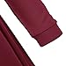 Urban CoCo Women's Casual Long Sleeve Button Design Tunic Top (L, Wine red)