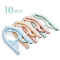 Christopher M Battaglia Travel Hangers,10 Pcs Portable Folding Clothes Hangers Travel Accessories Plastic Foldable Non-Slip Lightweight Clothes Drying Rack for Home and Travel (Colorful)