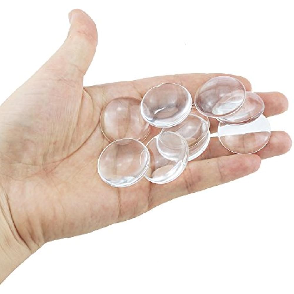 DLOnline 100 Pieces 30mm Transparent Glass Cabochons, Clear Dome
