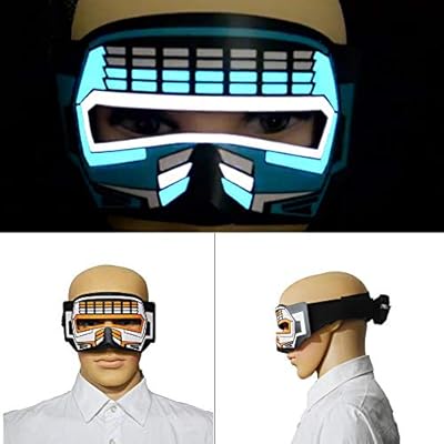 Party Light Up Mask Hamkaw Flashing Mask Sound Reactive Mask