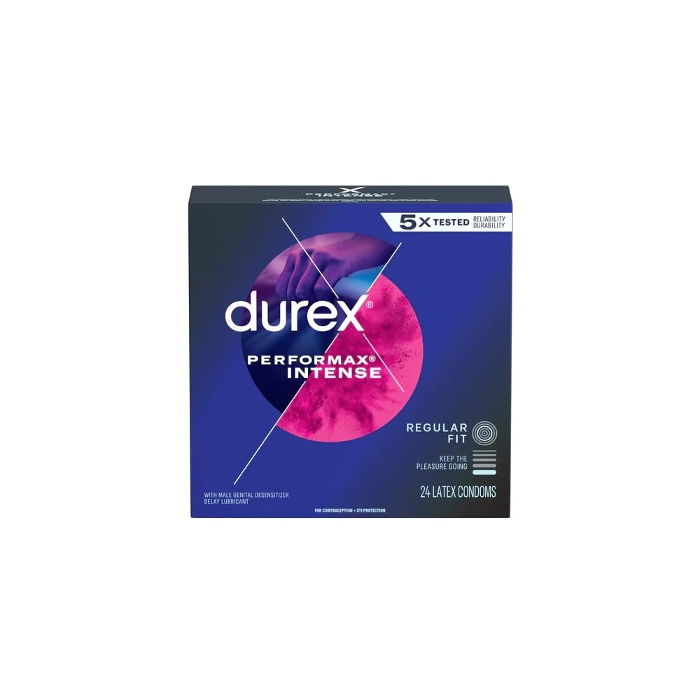 Photo 1 of Durex Performax Intense Ribbed & Dotted with Delay Lubricant Premium Condom (72 Count)