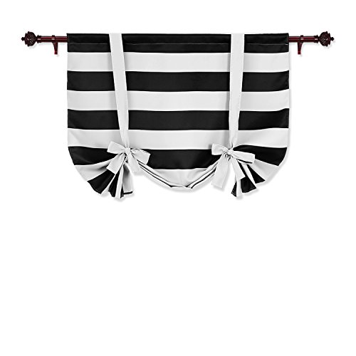 Deconovo Striped Blackout Curtains Rod Pocket Black And White