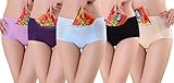 Qikafan Women Menstrual Period Leakproof Seamless Modal Panty Free Size Mixed 5 Pack