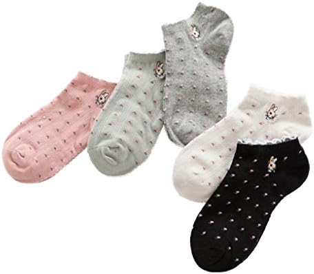 Womens 5-pack Vintage Style Cotton Crew Socks