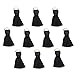 Tassels (10 pcs) with Jump Ring for Jewelry Making, Crafts, Decor, DIY 1” in White, Black, Navy Blue, Pink, Red, Green, Purple for Earrings, Necklace, Bracelet, Mala, Pillows, Zipper (Black)