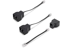 Vthahaby Phone Line Splitter,Telephone Splitter,with RJ11 6P4C Plugs,Suitable for Telephone,Fax Machine,Black (Black 3Pack)