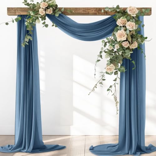 Santaben Dusty Blue Wedding Arch Draping Fabric